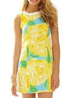 Lilly Pulitzer Mila Shift Sleeveless Dress First Impressions SunGlow Size 0